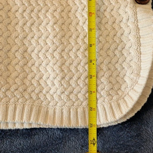 Aspen Kids Turtleneck Poncho Cream Faux Fur Size L 10 Cape Knit - Picture 10 of 11